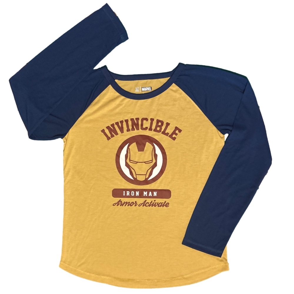 Marvel Iron Man Yellow and Blue Raglan Tee